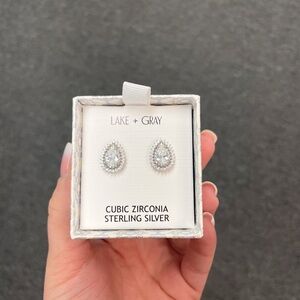 Sterling Silver Pear Shaped Earrings